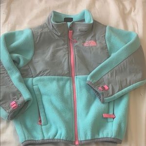 Mint and pink North Face Fleece 3T
